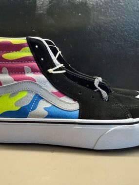 New Men’s Vans Sk8 Hi Platform 2 After Dark Suede Multicolor Camo White Men 10